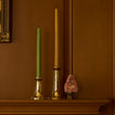 Bottlebrush tree on mantle with candlesticks