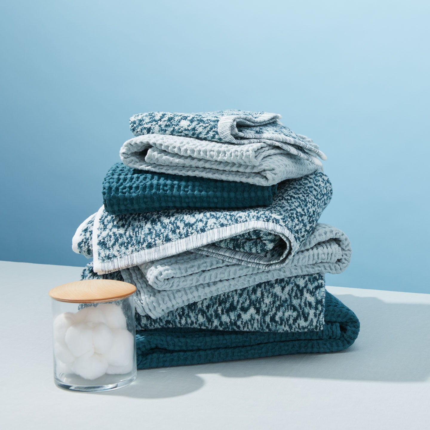 Simple Waffle Towel - Peacock