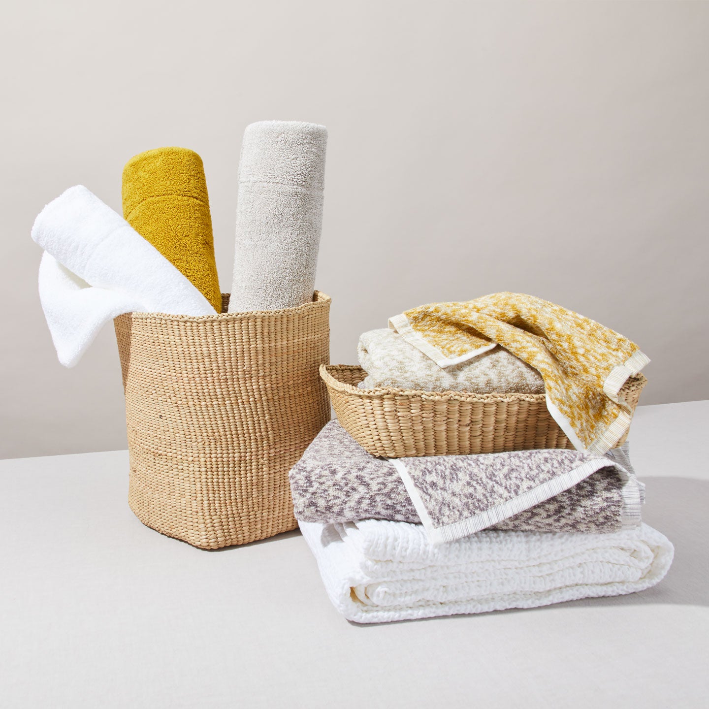 Space Dye Terry Towel - Grey