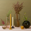 Essential Metal Candle Holders, Set of 2 - Mustard