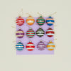 Medium Stripey Baubles, Set of 12