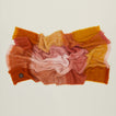 Exploded Plaid Mohair Throw in warm tones, open. 