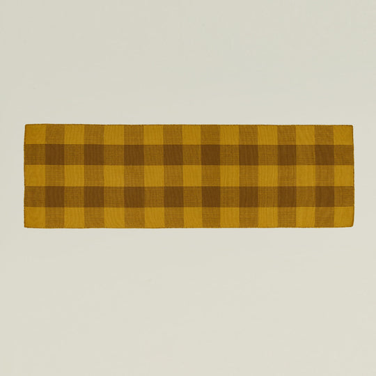 Simple Plaid Runner - Mustard/Bronze