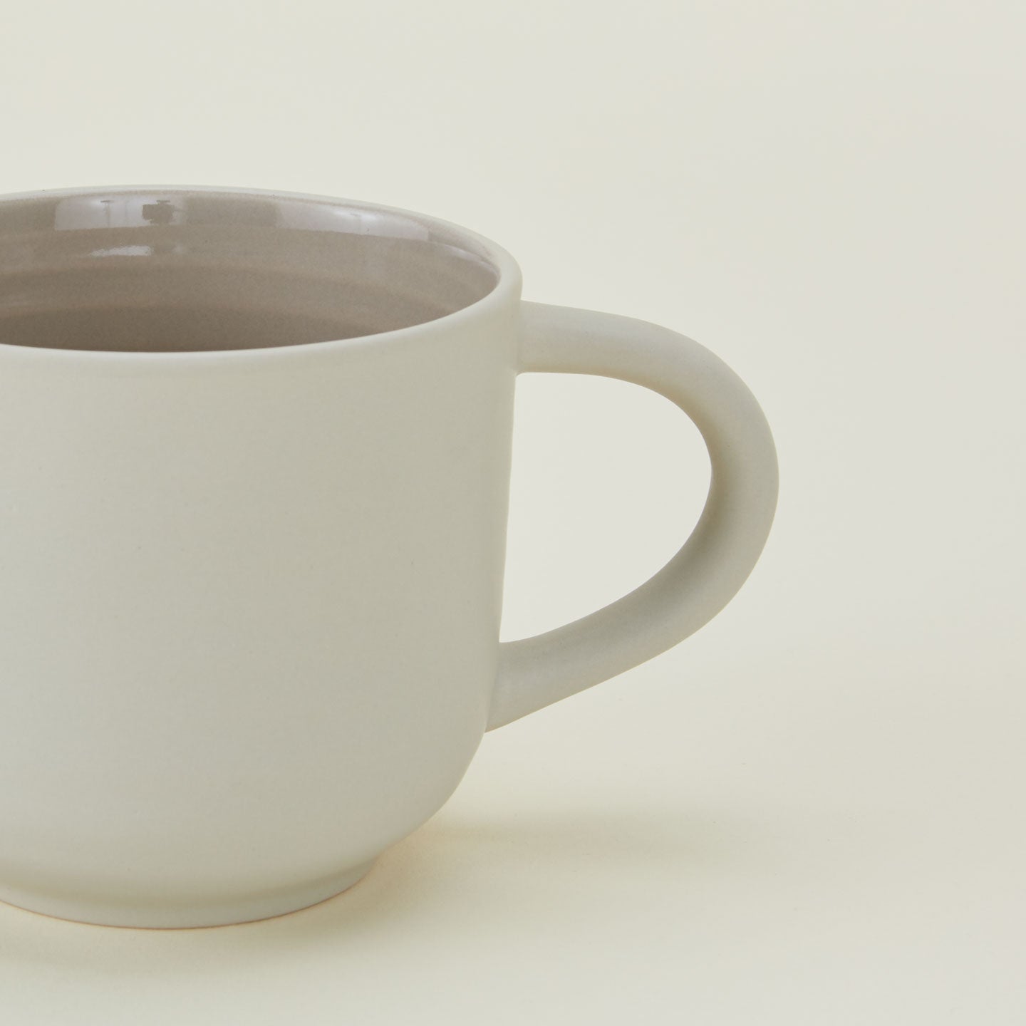 Close up of Essential Mug in Light Grey.