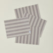 Set of four Essential Striped Placemats in Light Grey and Dark Grey.