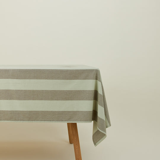 Essential Striped Tablecloth - Sage/Olive