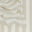 Close up of Essential Striped Dinner Napkin in Ivory and Flax.