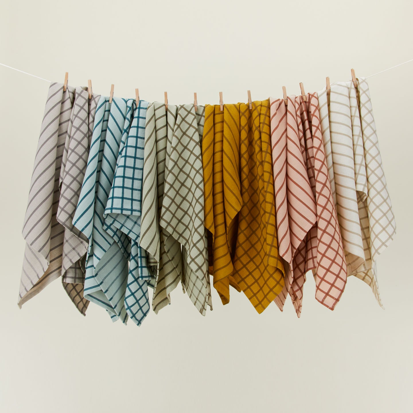 Essential Yarn Dyed Dish Towel, Set of 2 - Mustard/Bronze