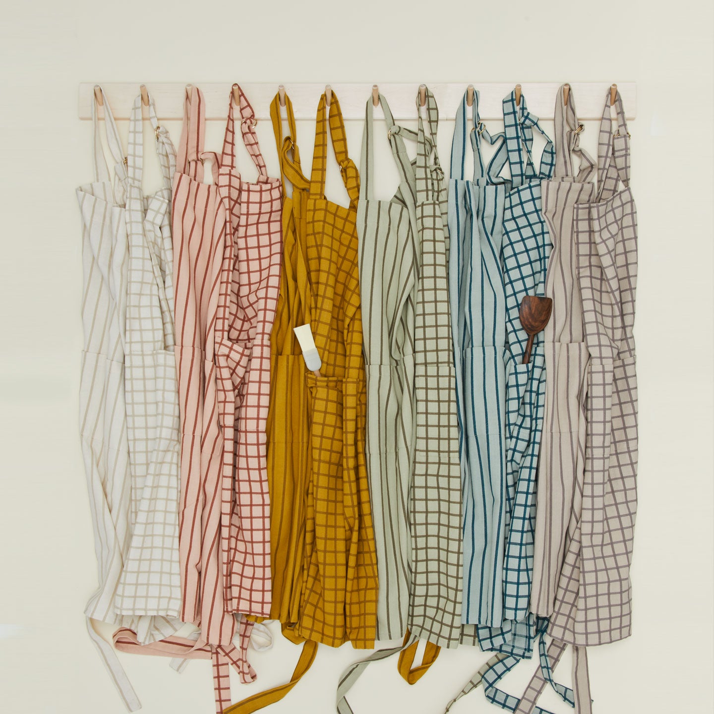 Essential Striped Apron - Mustard/Bronze