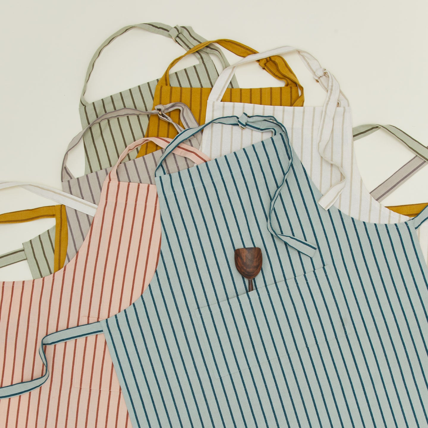 Essential Striped Apron -Light Grey/Dark Grey