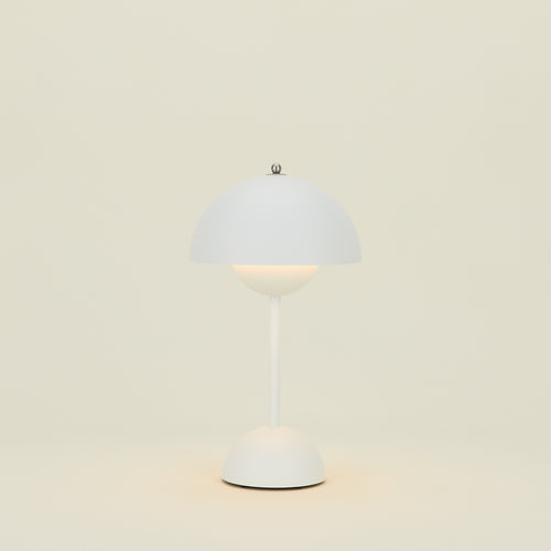 Flowerpot portable lamp in white