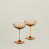 Ribbed Cocktail Coupe, Set of 2 - Brown