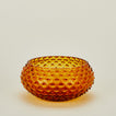 Glass hobnail amber serving bowl.