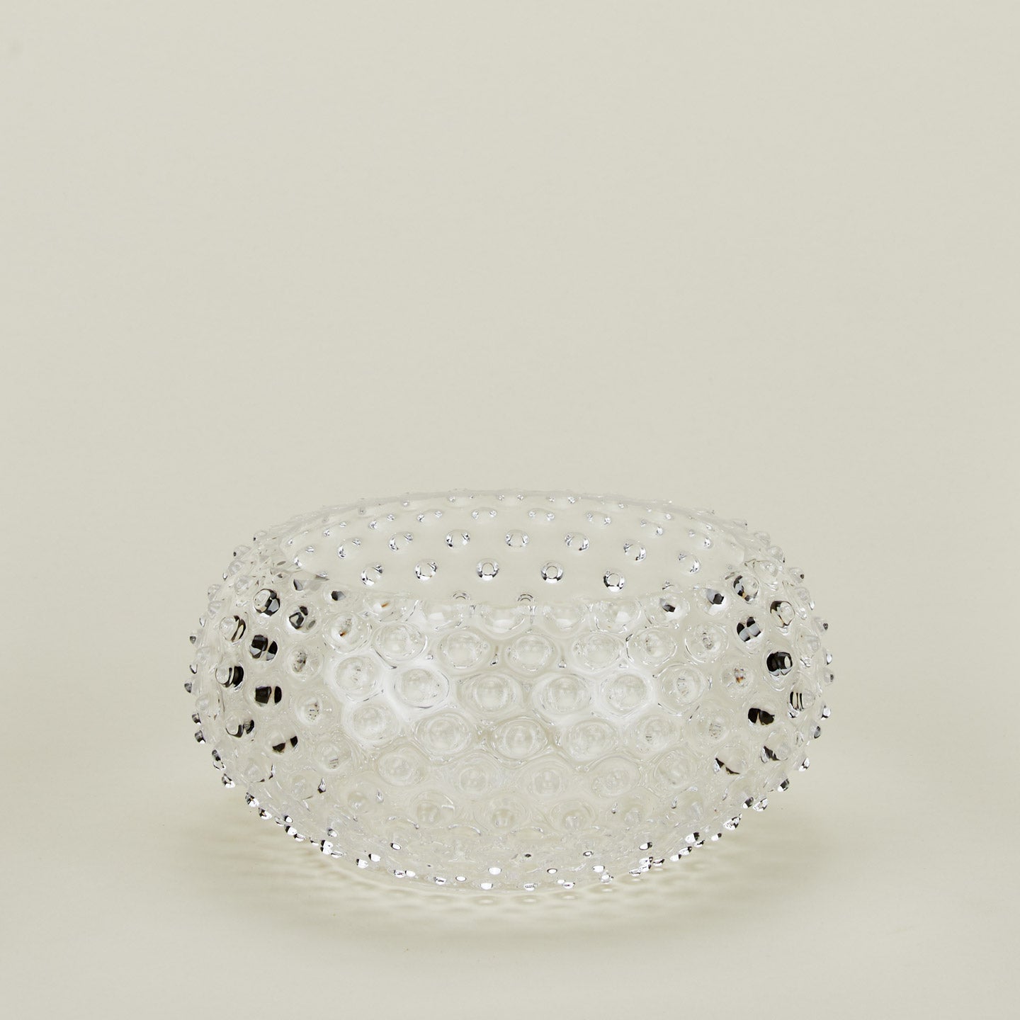 Glass hobnail clear serving bowl.