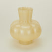 Opaque yellow glass pleated vase