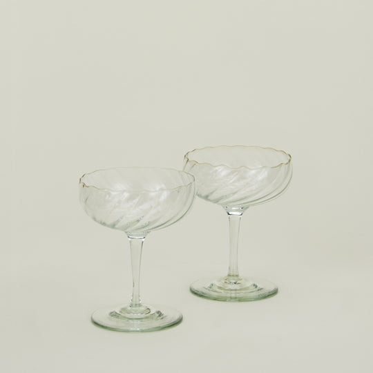 Hand Blown Coupe, Set of 2 - Optic