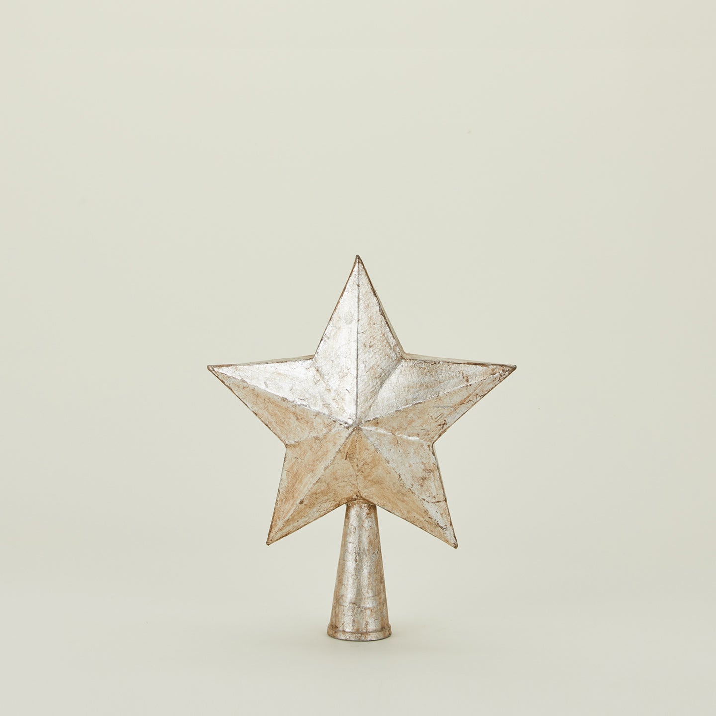 5 point star tree topper in silver