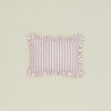 Block Printed Striped Ruffled Pillow Cover - Red Stripe