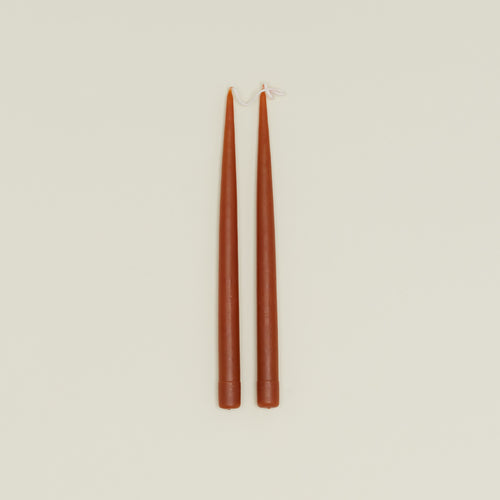 Danica taper candle pair in rust