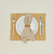 Tortoiseshell napkin ring with napkin and placesetting