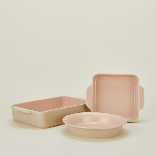 Essential Bakeware bundle in terracotta with 8x8, 9x13, and pie dish