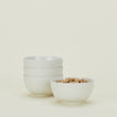 Four Essential Large Bowls in Bone, with cereal.