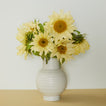 Essential Vase in Bone with sunflowers.