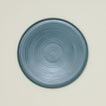 Overhead view of essential serving platter in peacock