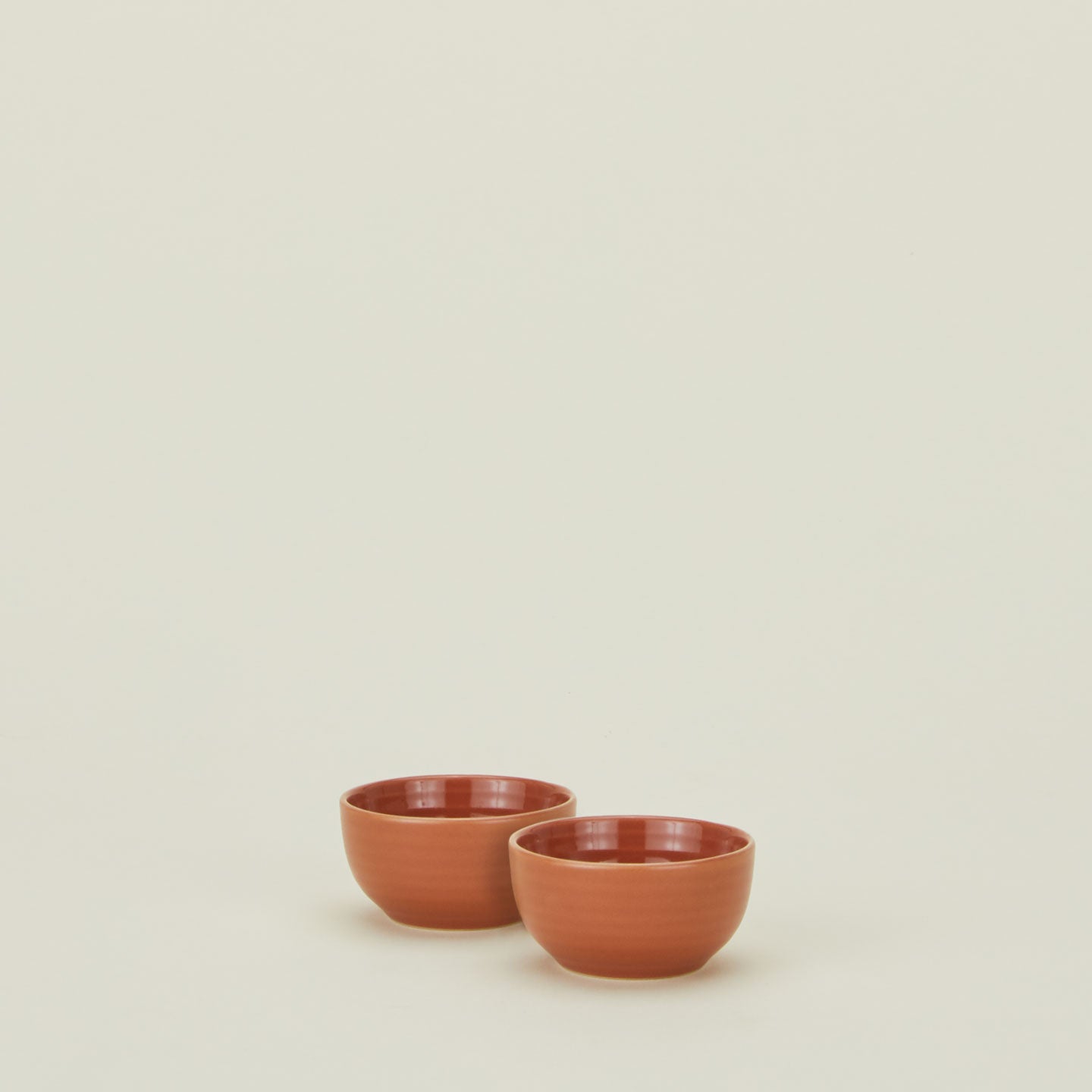 Set of 2 essential dinnerware extra small bowls in terracotta