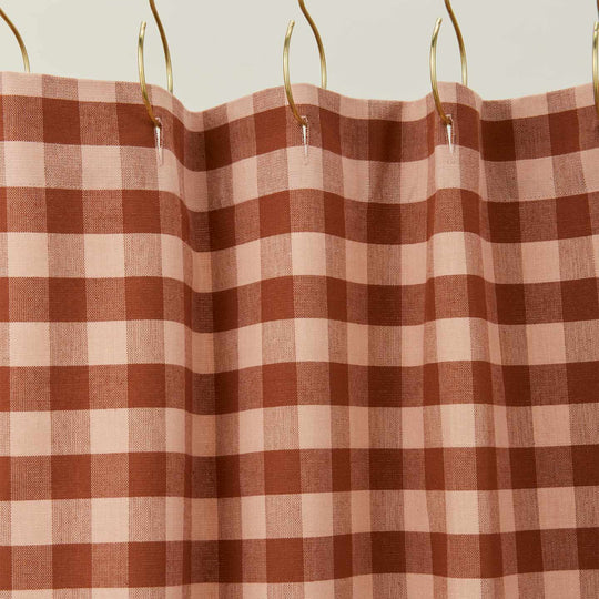 Essential Gingham Shower Curtain - Blush/Terracotta