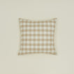 Gingham square pillow in ivory/flax