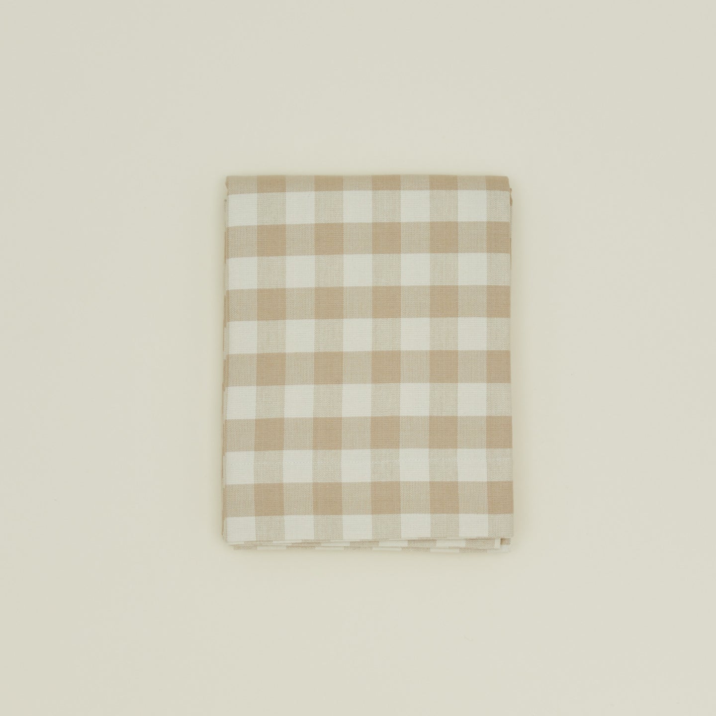 Gingham shower curtain in ivory/flax