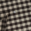 Close up view of essential gingham duvet cover in light grey/black