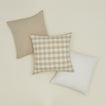 Essential gingham pillow in ivory / flax with simple linen pillows in ivory and flax