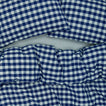 Essential Gingham Duvet - Sky/Blue on bed with matching pillow cases