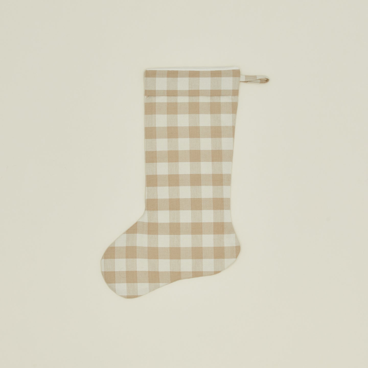 Essential Gingham Stocking - Ivory/Flax