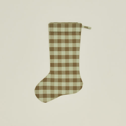 Essential Gingham Stocking - Olive/Sage