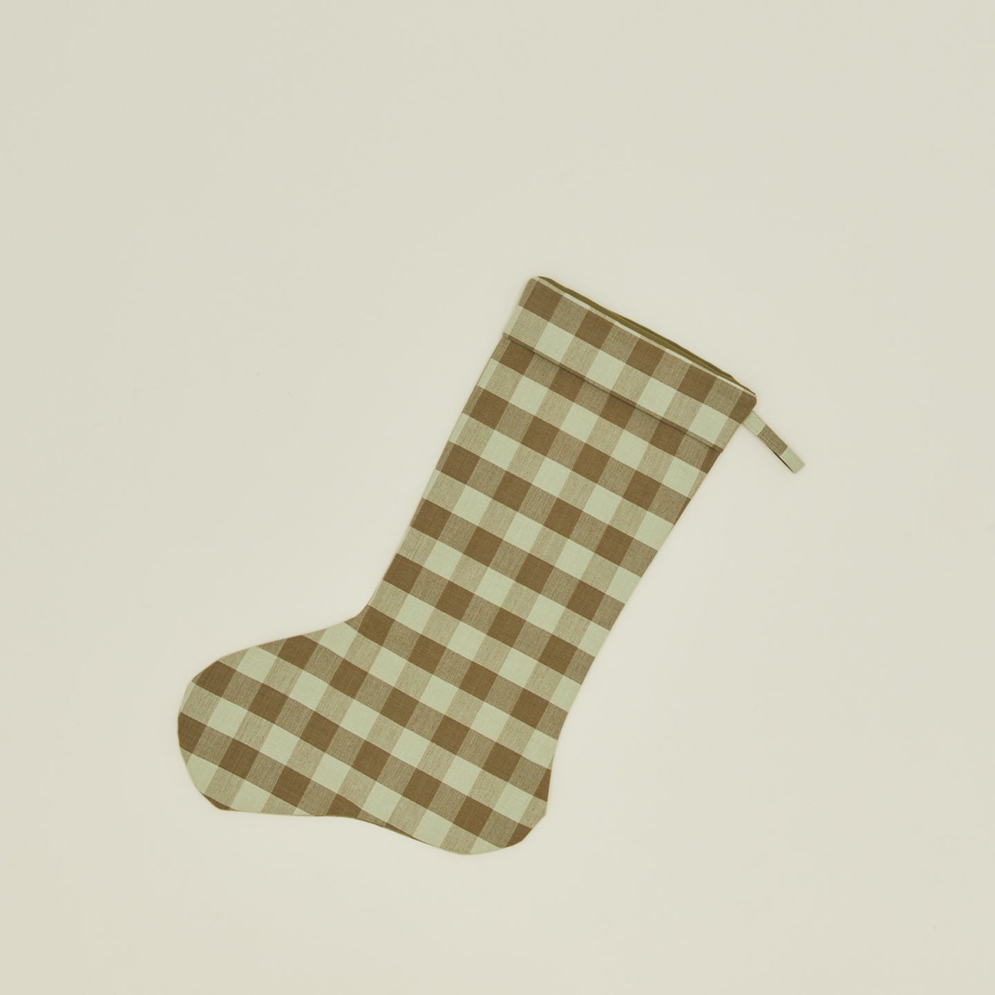Essential Gingham Stocking - Olive/Sage