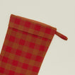 Detailed view of Essential Gingham Stocking - Terracotta/Red