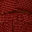 Essential Gingham Pillowcases, Set of 2 - Terracotta/Red on bed with matching duvet cover