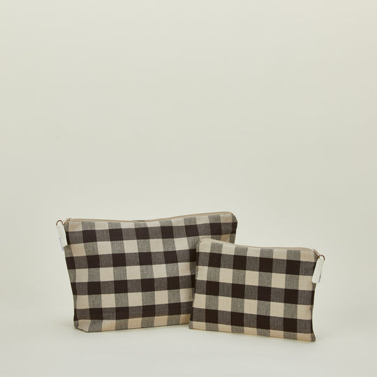 Essential Gingham Pouch - Light Grey/Black