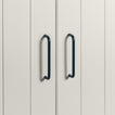 Large peacock pulls on white doors