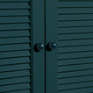 Small peacock essential sphere knobs on louvered doors 