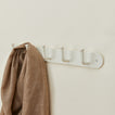 Essential hook rack in ivory with linen scarf