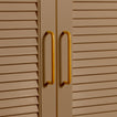 Large mustard pulls on louvered doors