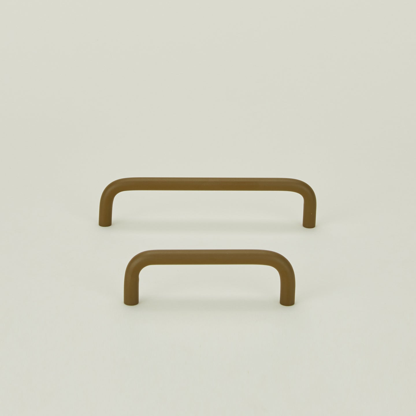 Small and large drawer pulls in Olive.