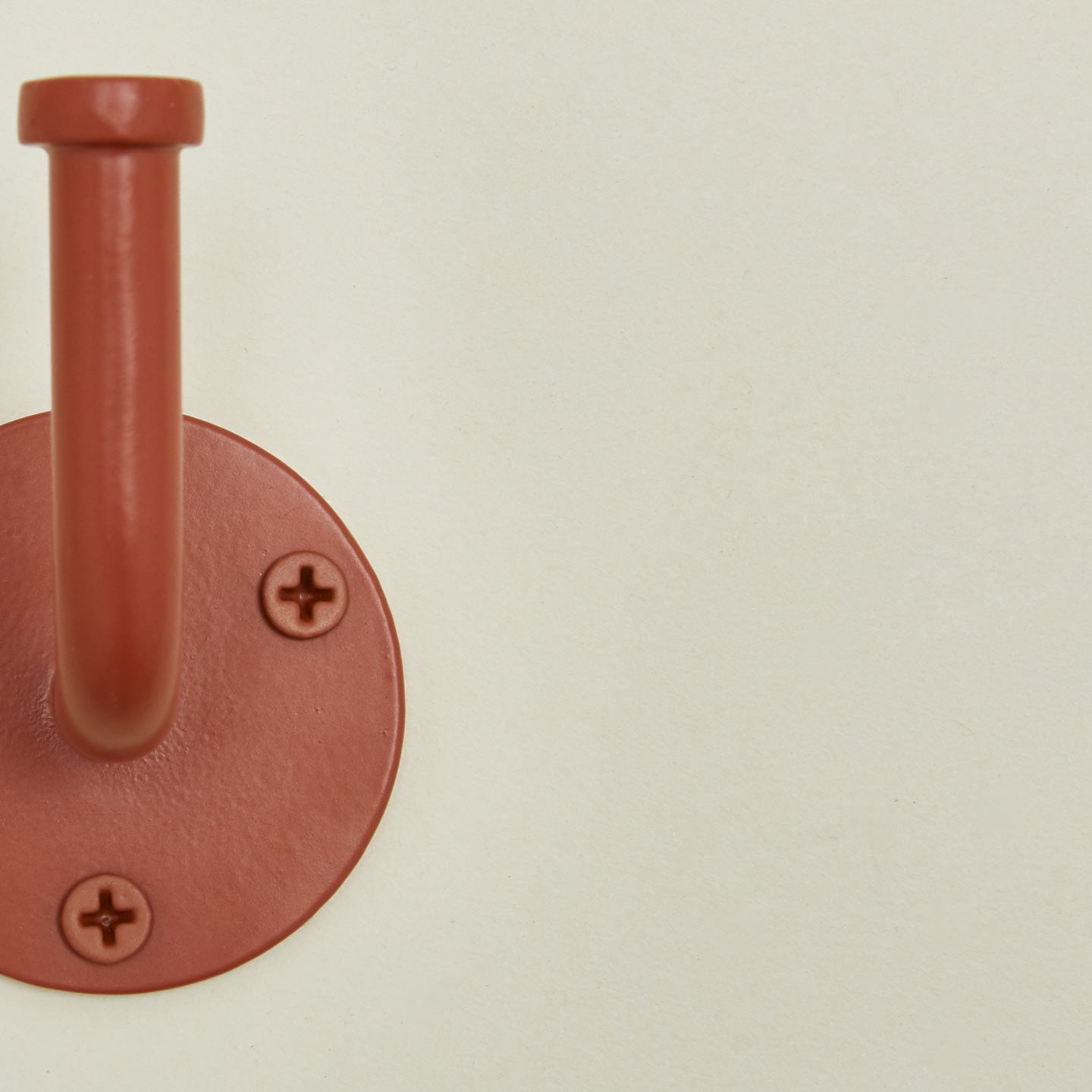 Detailed view of Essential hook in terracotta