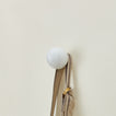 Essential sphere hook in white with hanging tote bag