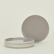 Four light grey Essential Salad Plates.