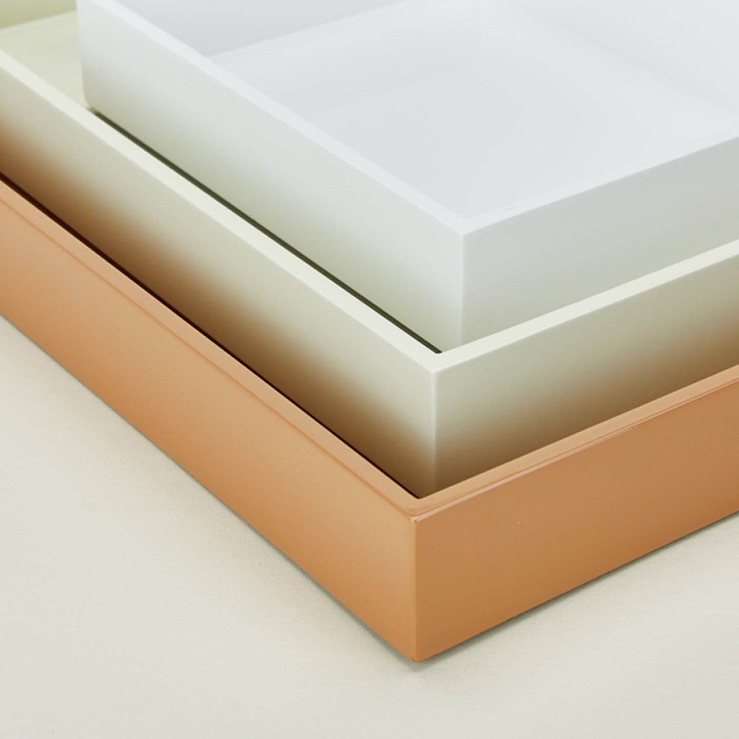 Detailed view of Essential nested trays in neutrals
